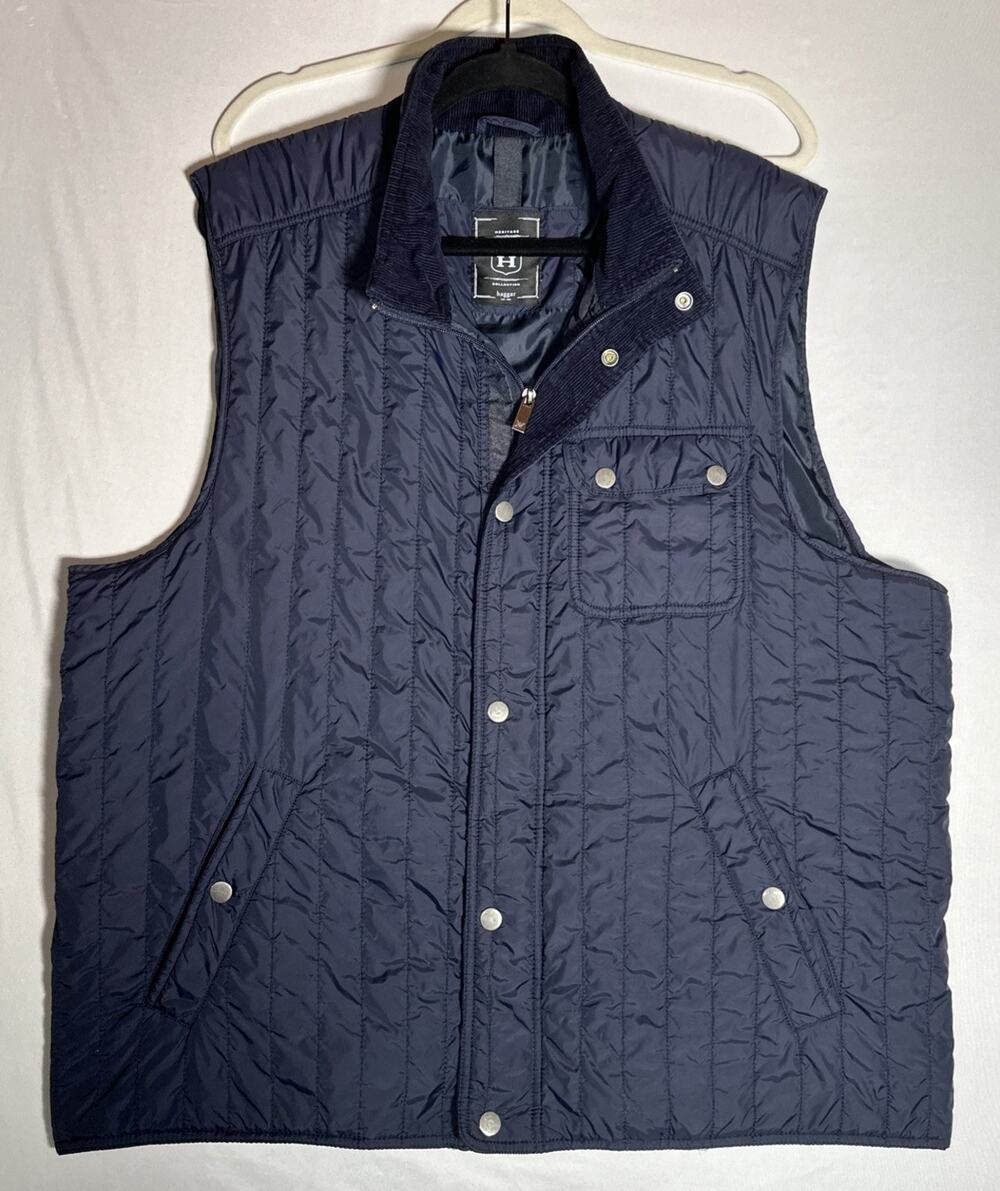 HAGGAR Heritage Collection Men's Large Vest Full Zipper & Button Poly Fill (g)